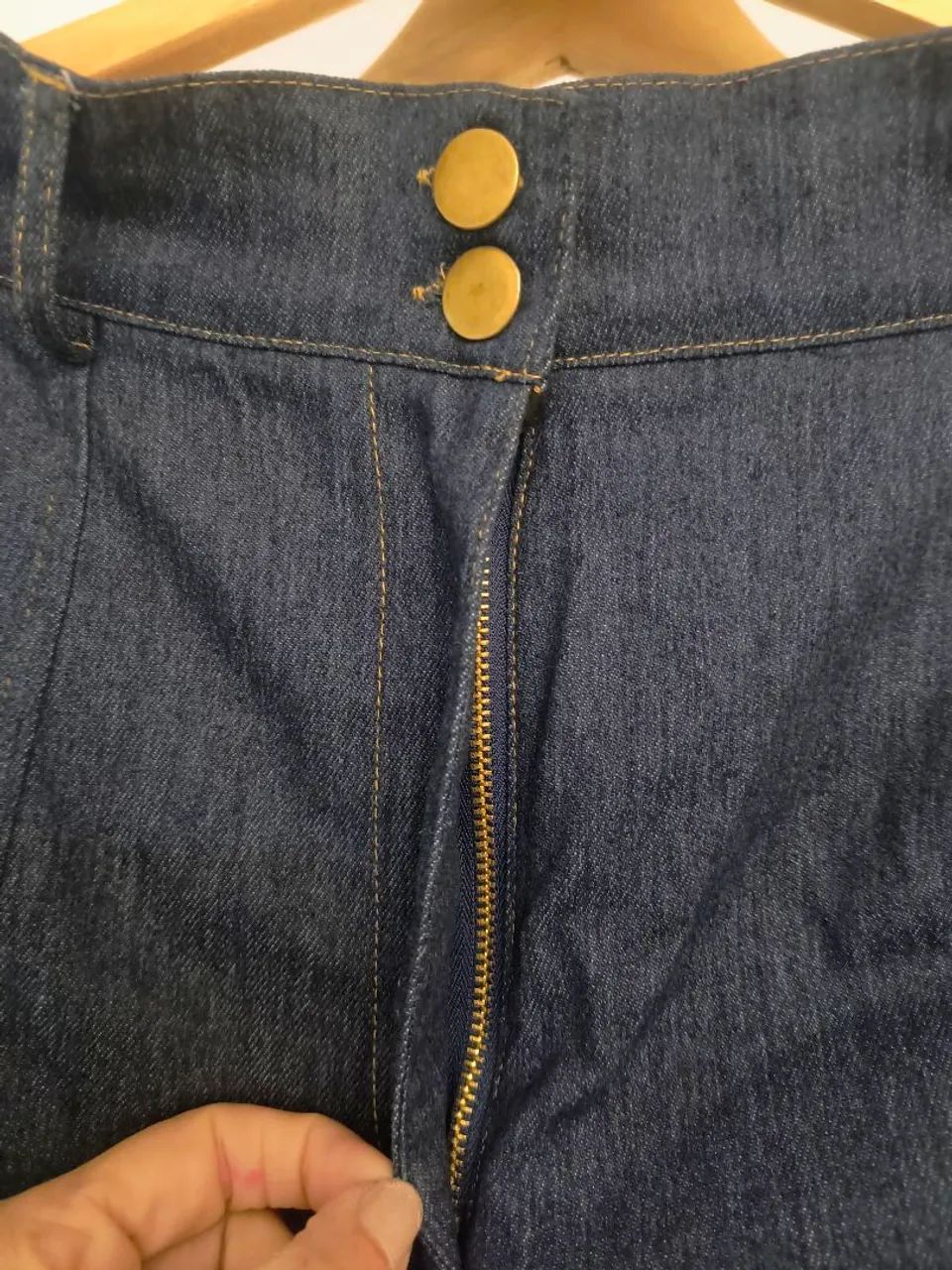 Desapego Short Jeans  com elástico, usado somente uma vez. - Foto 2