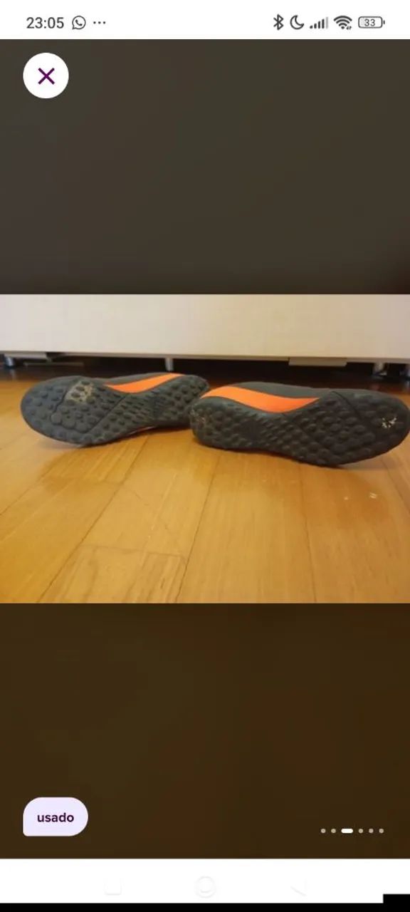 chuteira society adidas predator artilheira 24 unissex - preto+laranja - Foto 3