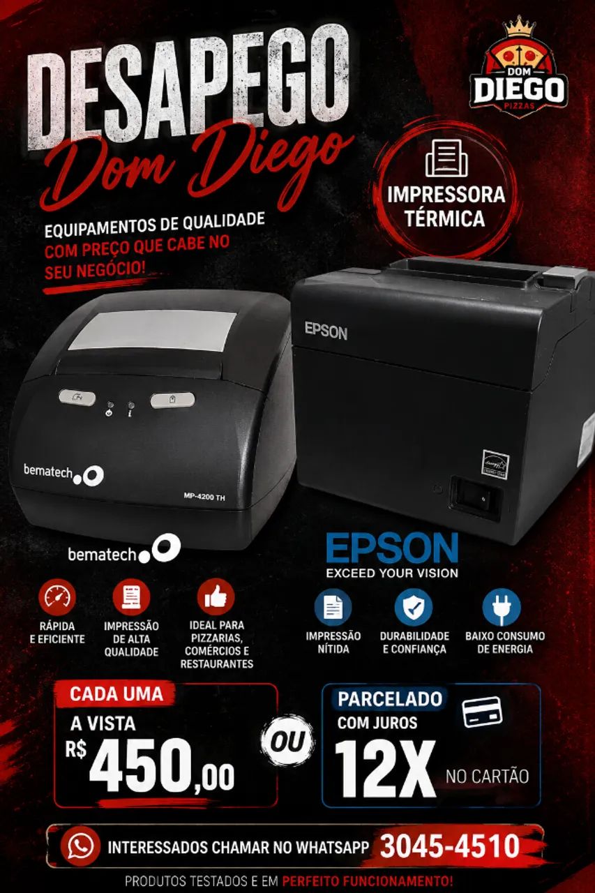 Impressora termina bematech epson