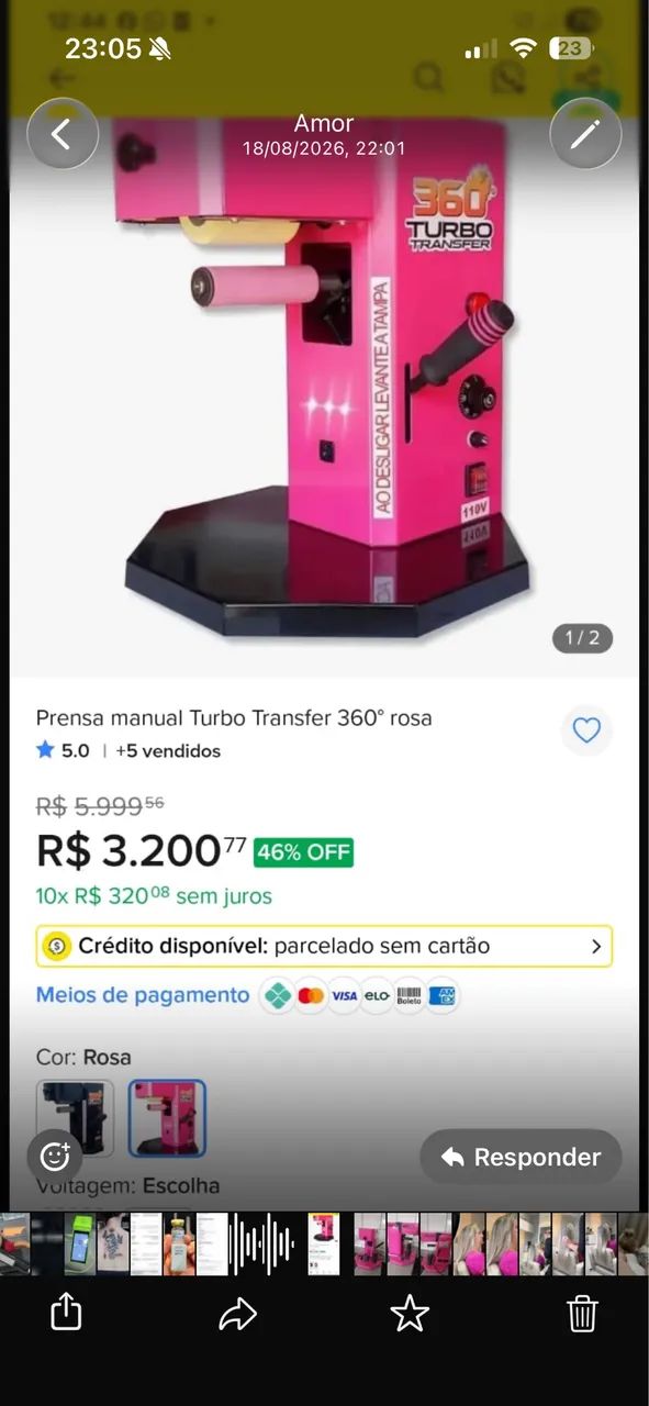 Prensa manual turbo transfer 360 rosa - Foto 4