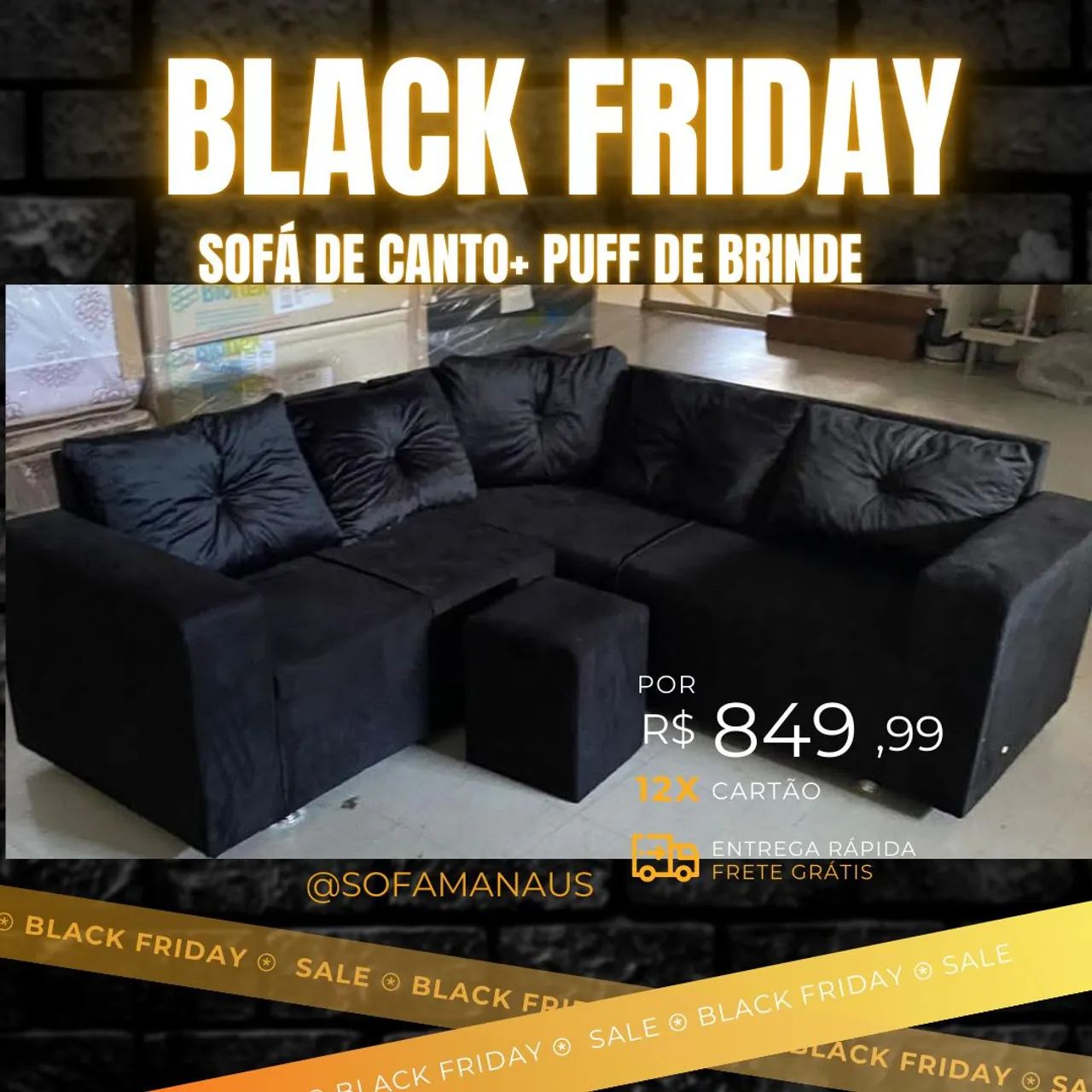 Sofá de canto L puff entrega grátis Manaus  - Foto 3