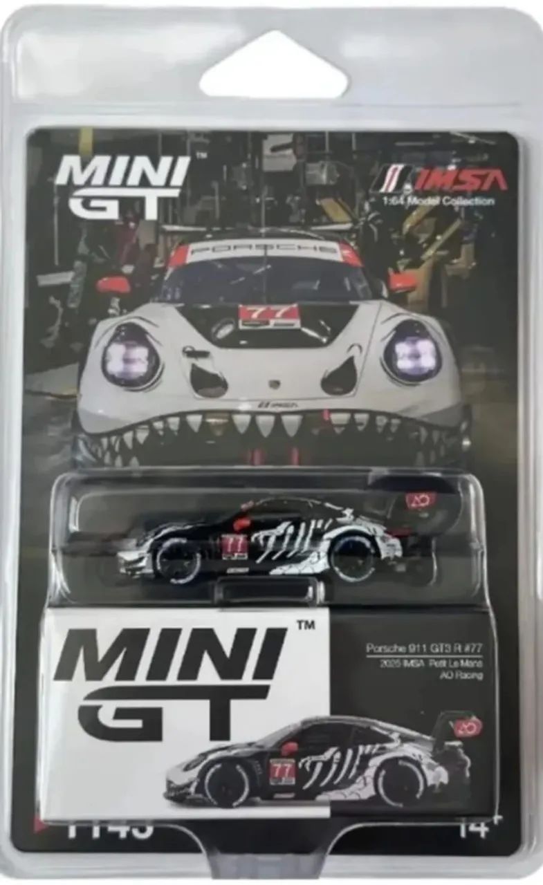 Mini GT Porsche 911 GT3 R Imsa Petit Rexy Skeleton Preto - Hobbies