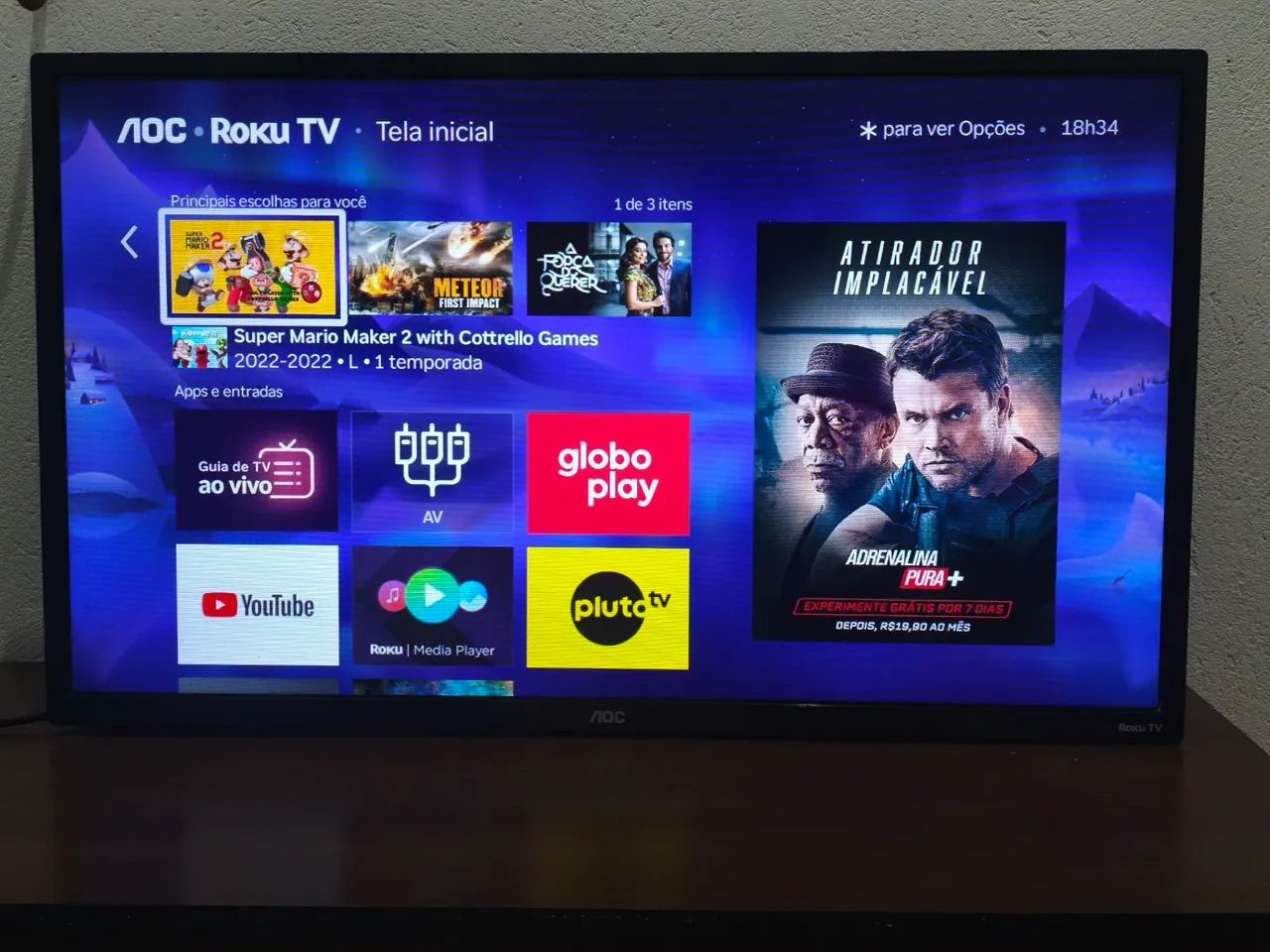 Smart TV AOC 32 polegadas Roku TV + Controle Remote - Foto 2