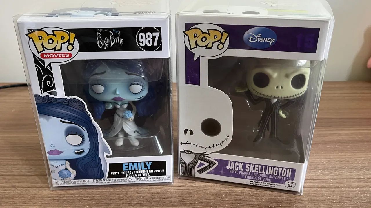 Funko Pop Emily Corpse Bride + Jack Skellington