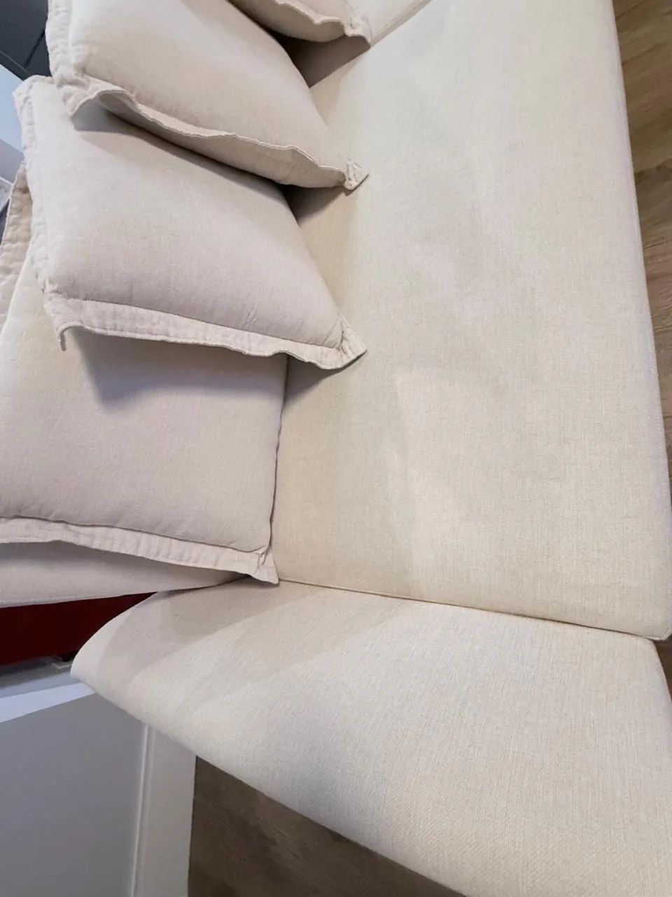 Sofá 4 lugares em Linho com lateral em Couro - Foto 3
