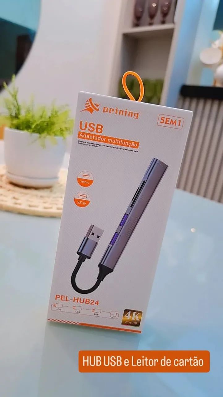 Hub USB e leitor de cartão 