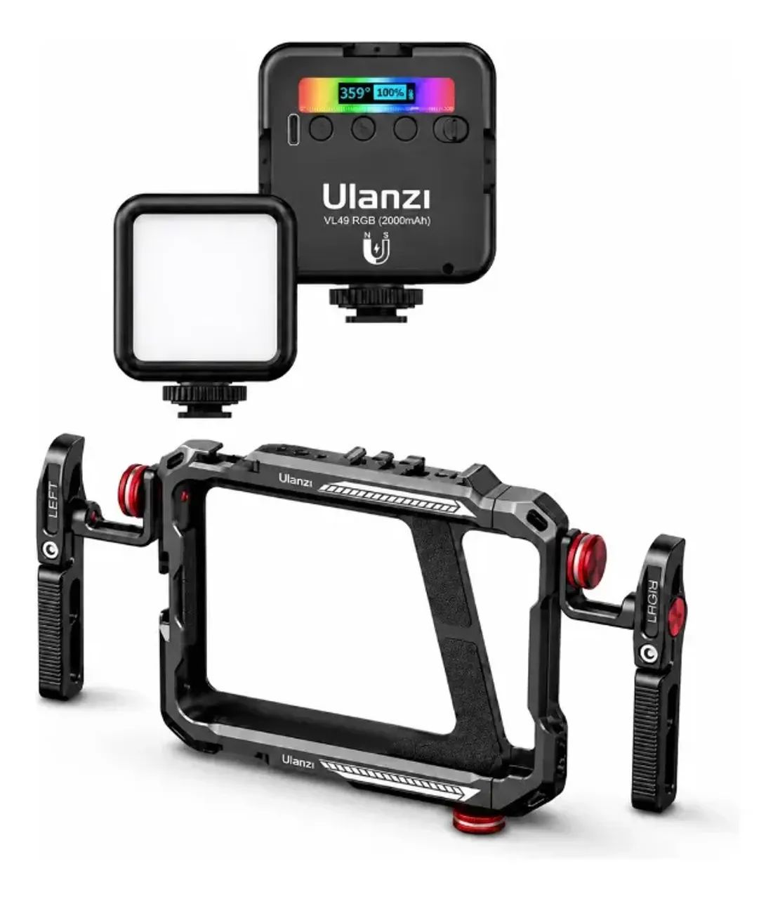 Ulanzi lino cage gaiola estabilizadora + LED VL49 RGB (Novo)