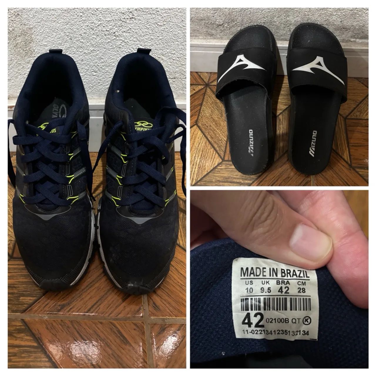 Chinelo slide + tênis 