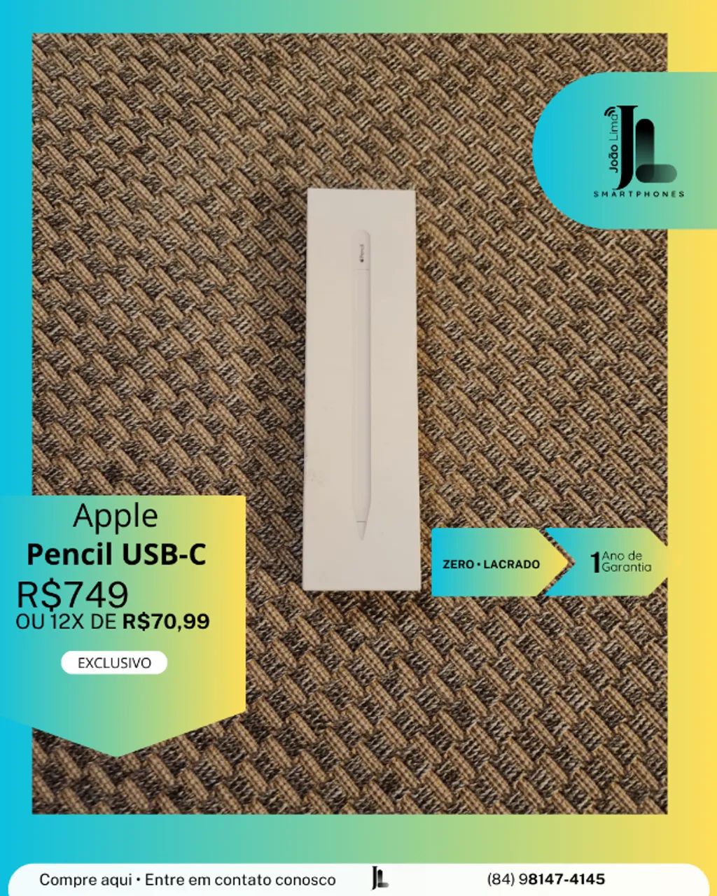 APPLE PENCIL USB-C, LACRADO, EXCLUSIVO! - Periféricos e Acessórios