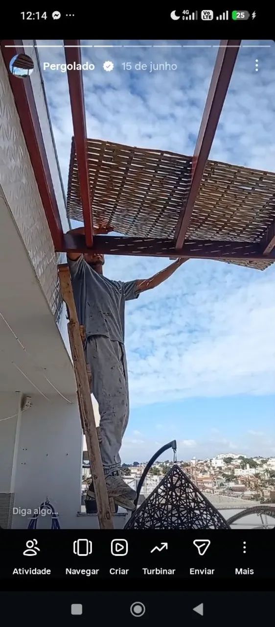 Pergolado, forro de bambu e coberturas de acrílico sob medida planejada  - Foto 4