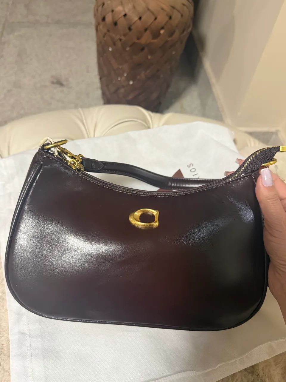 Bolsa inspiração Coach marrom  - Foto 3