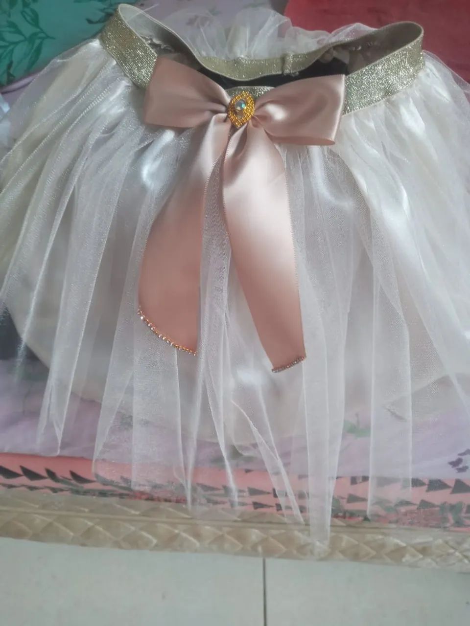 Saia de tule com laço decorativo - Foto 2