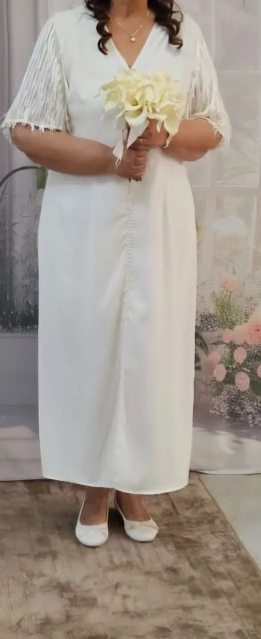 Vestido Off White plus size