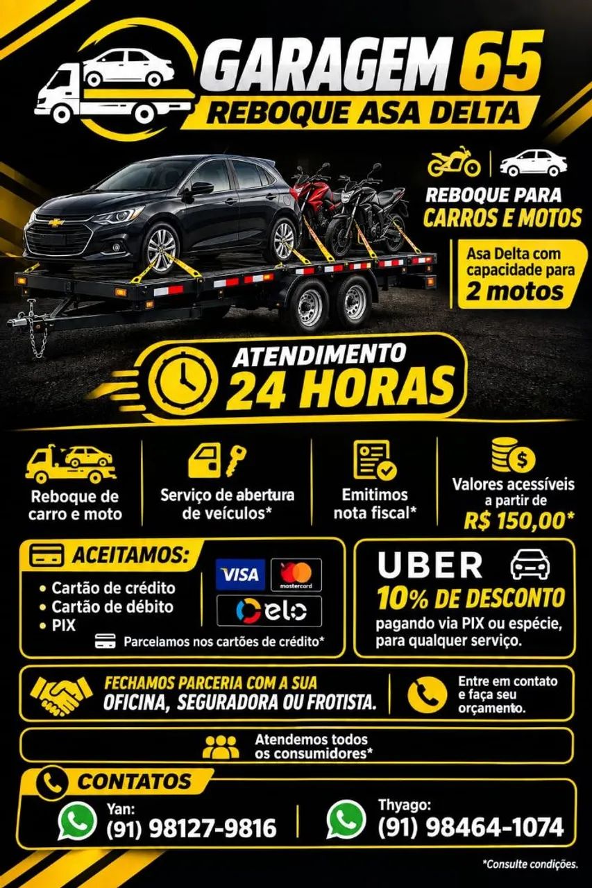 Serviço de reboque moto e carro