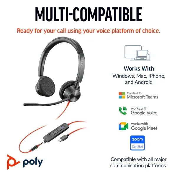 Headsets Poly Blackwire 3325 Stereo ( Seminovo) - Foto 2