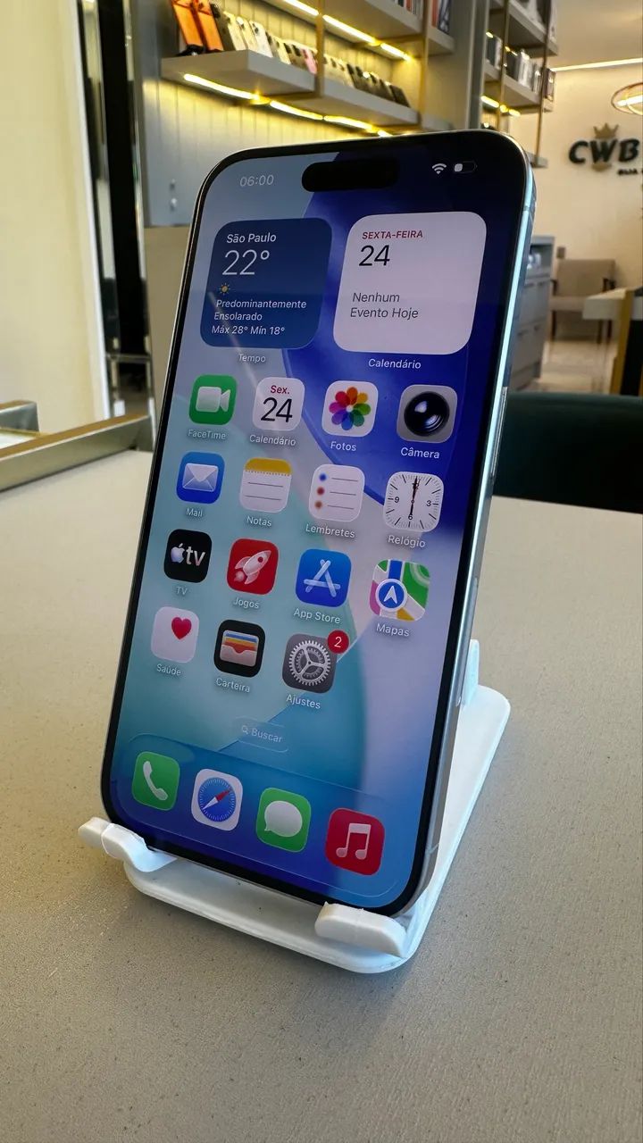 iPhone 15 Pro 128gb Branco Seminovo / Loja Física - Celulares e