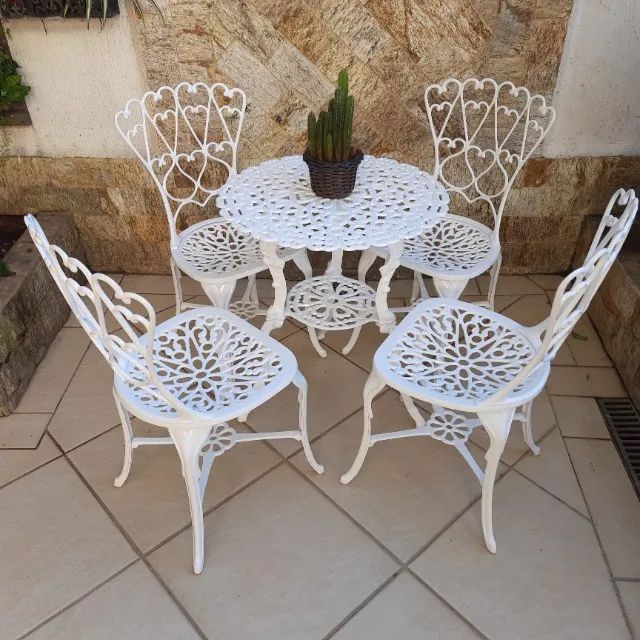 Conjunto Cadeira e Mesa em Alumínio Fundido  - Foto 2