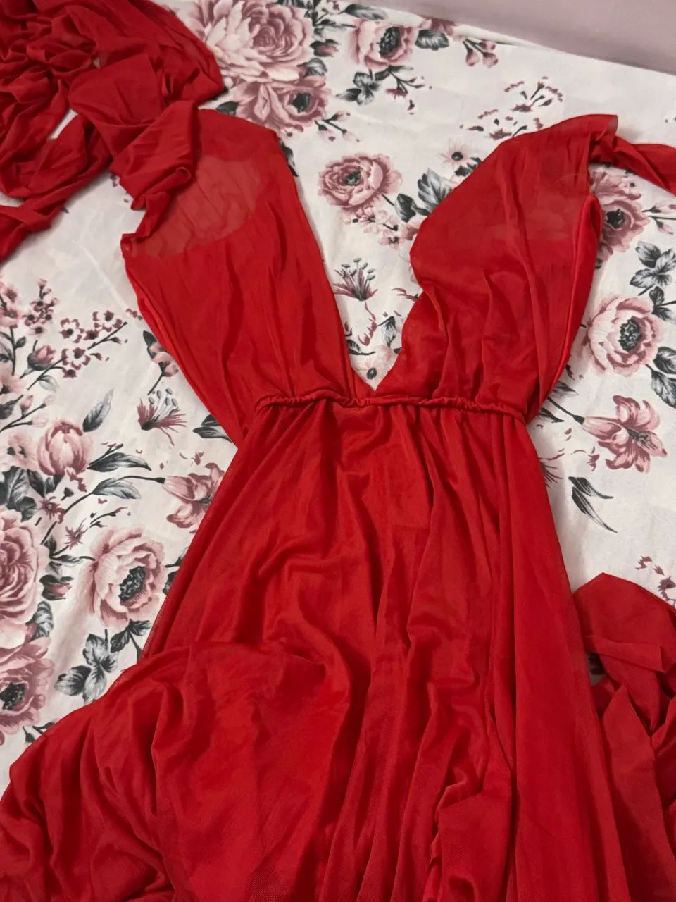 vestido longo vermelho tule multiformas - Foto 3
