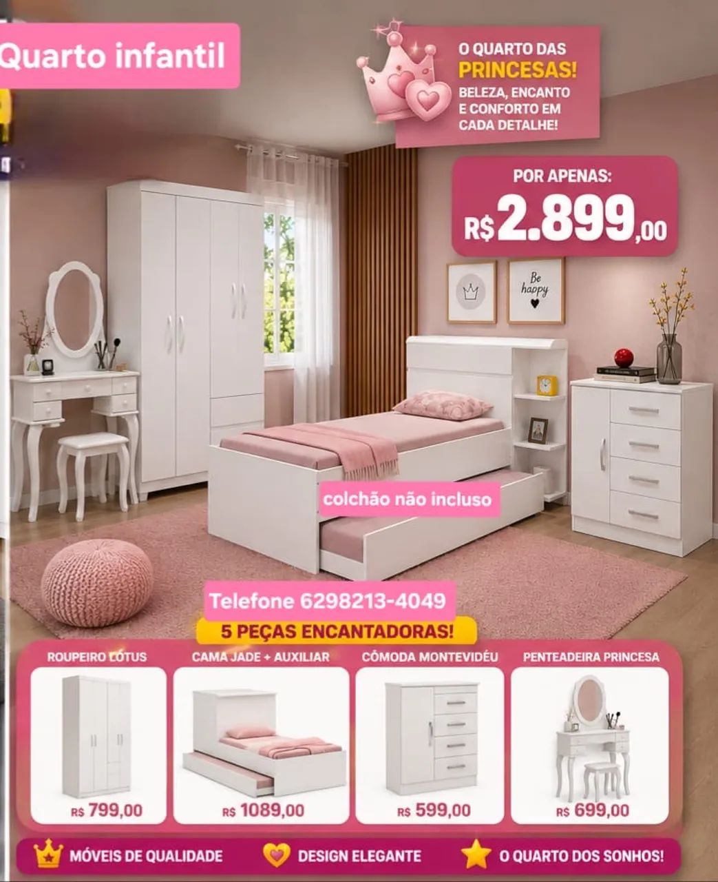 O QUARTO DAS PRINCESAS! BELEZA, ENCANTO E CONFORTO EM CADA DETALHE!