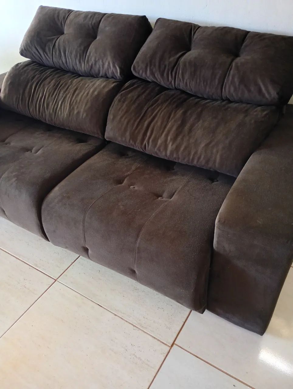 Sofá retrátil e reclinável bem conservado entrego  - Foto 4