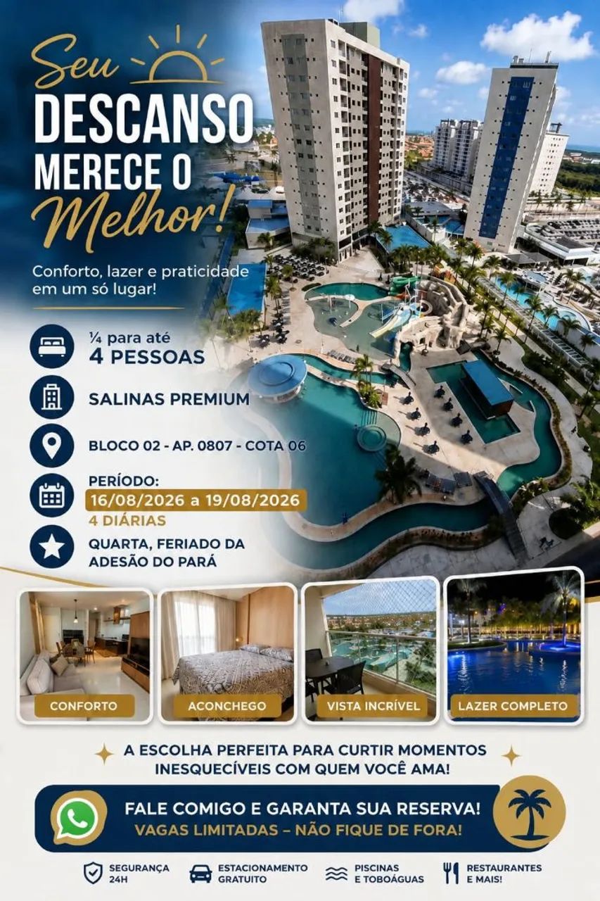 Aluguel apartamento no resort em Salinópolis 