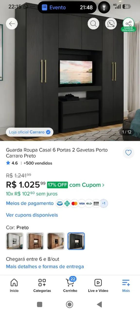 Guarda roupa lindíssimo 850$  - Foto 2