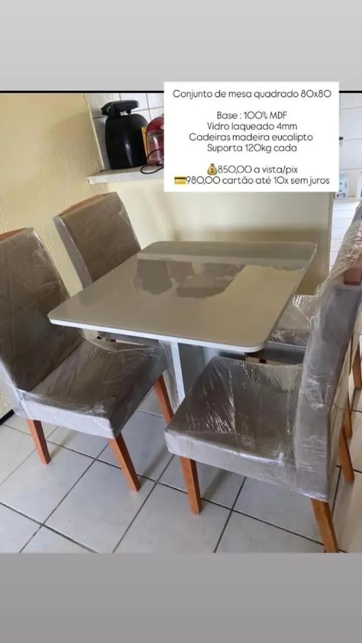 MESA 4 LUGARES QUADRADA  - Foto 3