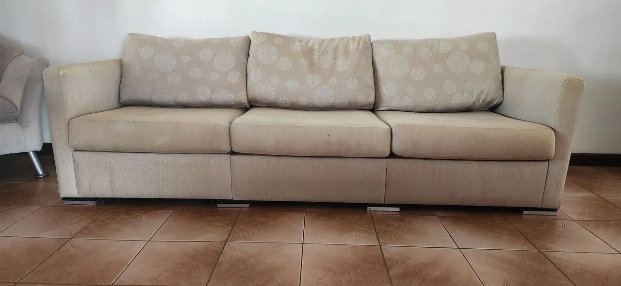 Sofá de 3 e 2 lugares, bege, N ão faço entrega. - Foto 2