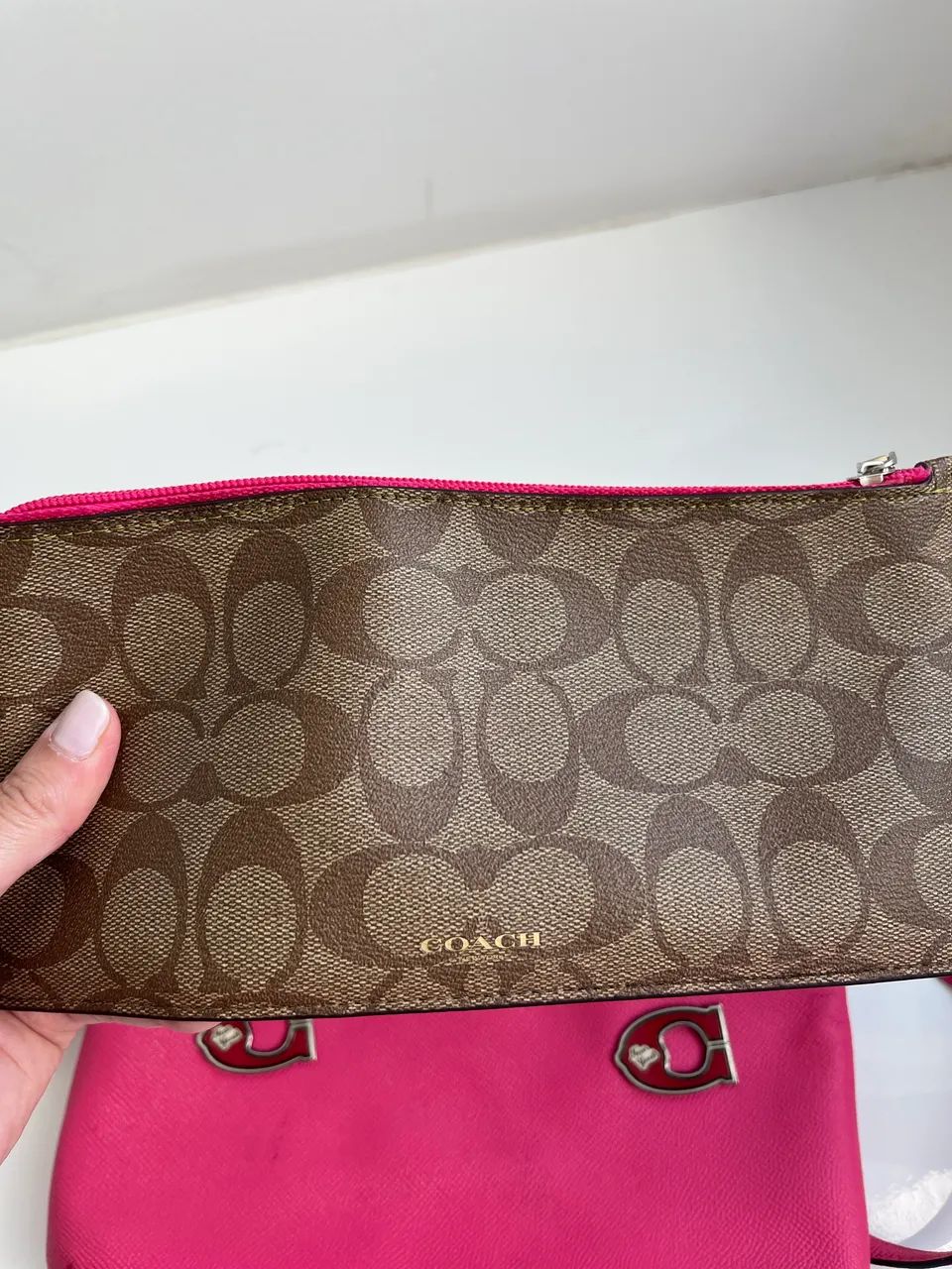 Bolsa coach Rosa com carteira - Foto 3
