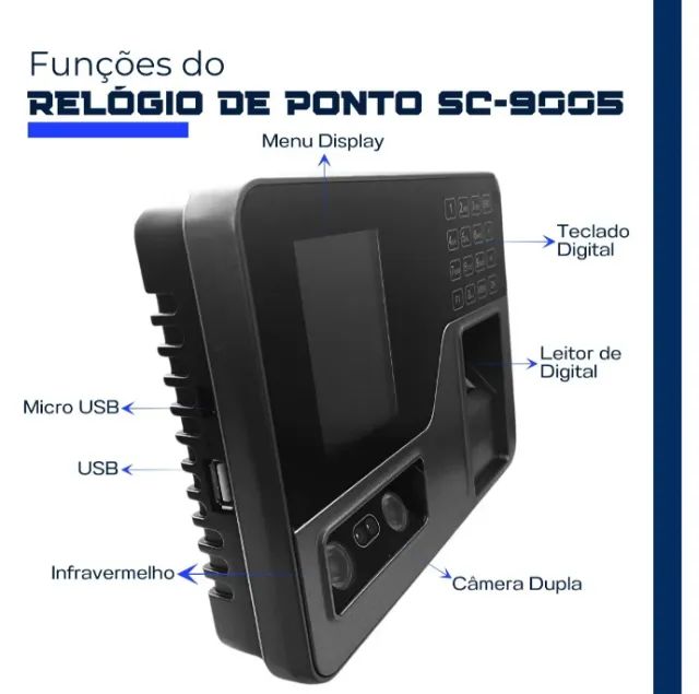 Máquina Relógio Ponto Biométrico e facial Eletrônico Digital  - Foto 3
