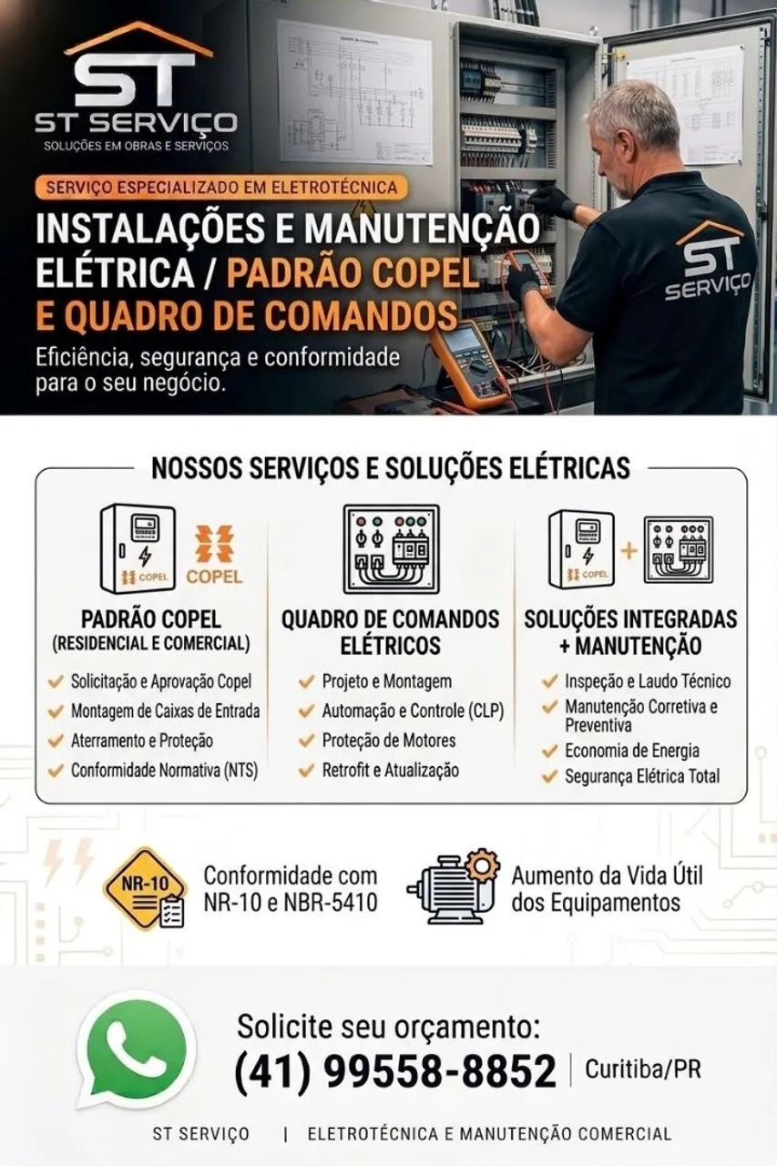 Eletricista Profissional: Entrada Padrão Copel e Quadro de Comando