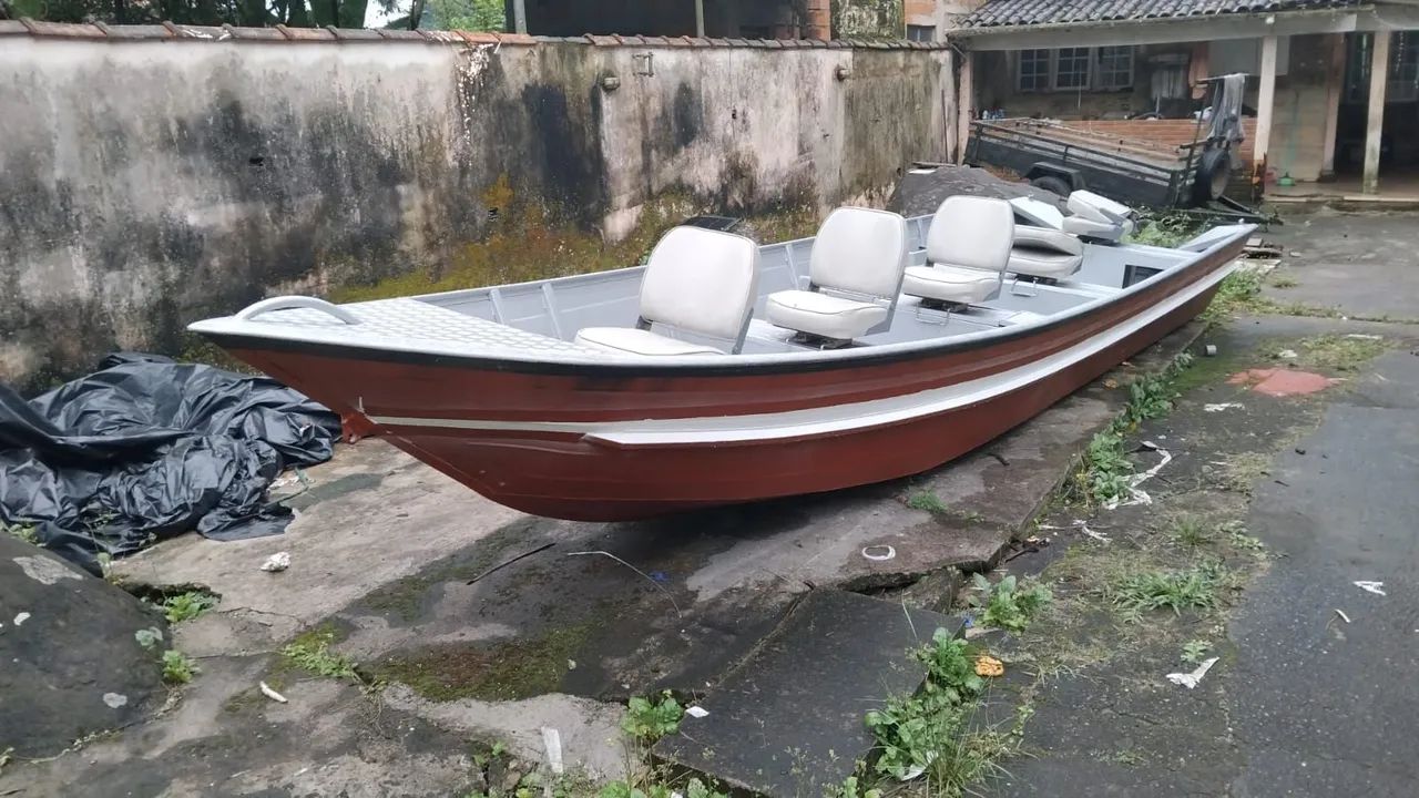 Barco de alumínio com motor de 50HP Mercury - Foto 4