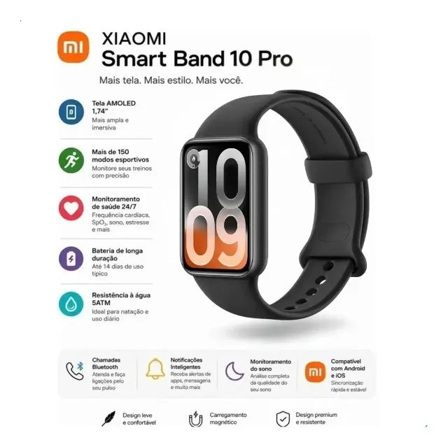 Xiaomi Mi Band 10 Pro Preta - Foto 4