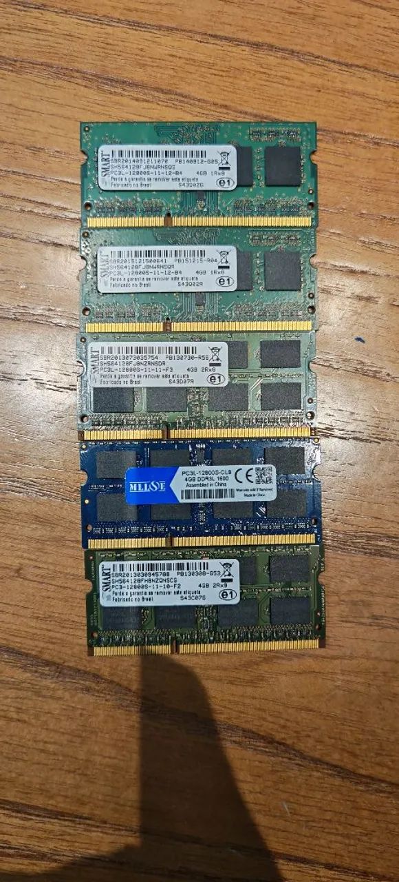Memória DDR3L 4 gb notebook 5 unidades 