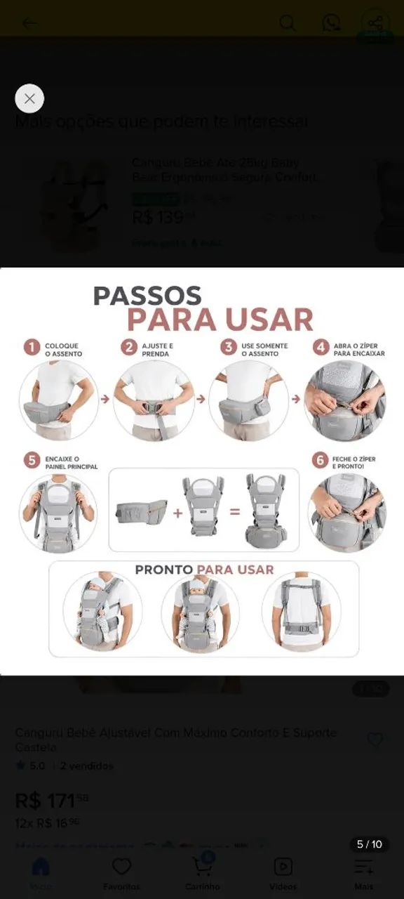 Canguru ergonômico. - Foto 5