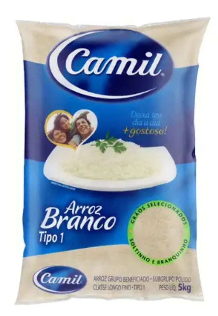 Arroz camil tipo 1 - pacote com 5 kgs