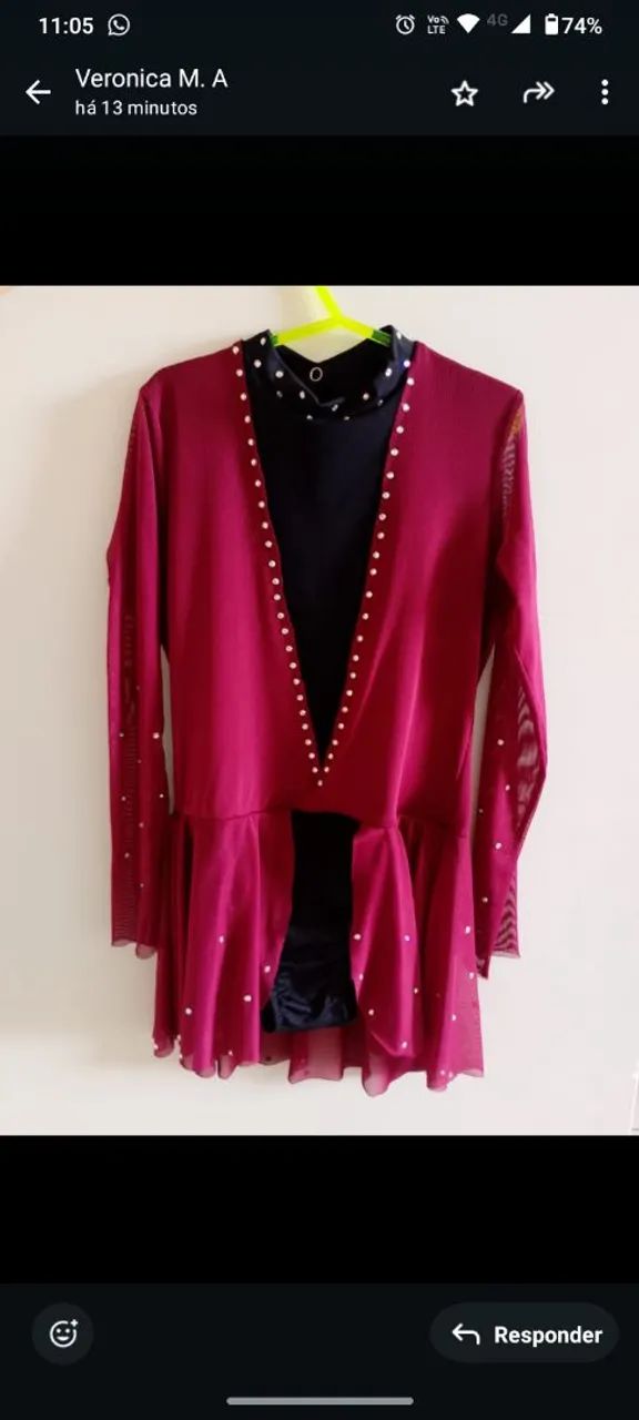 Roupa para apresentação de ginasta