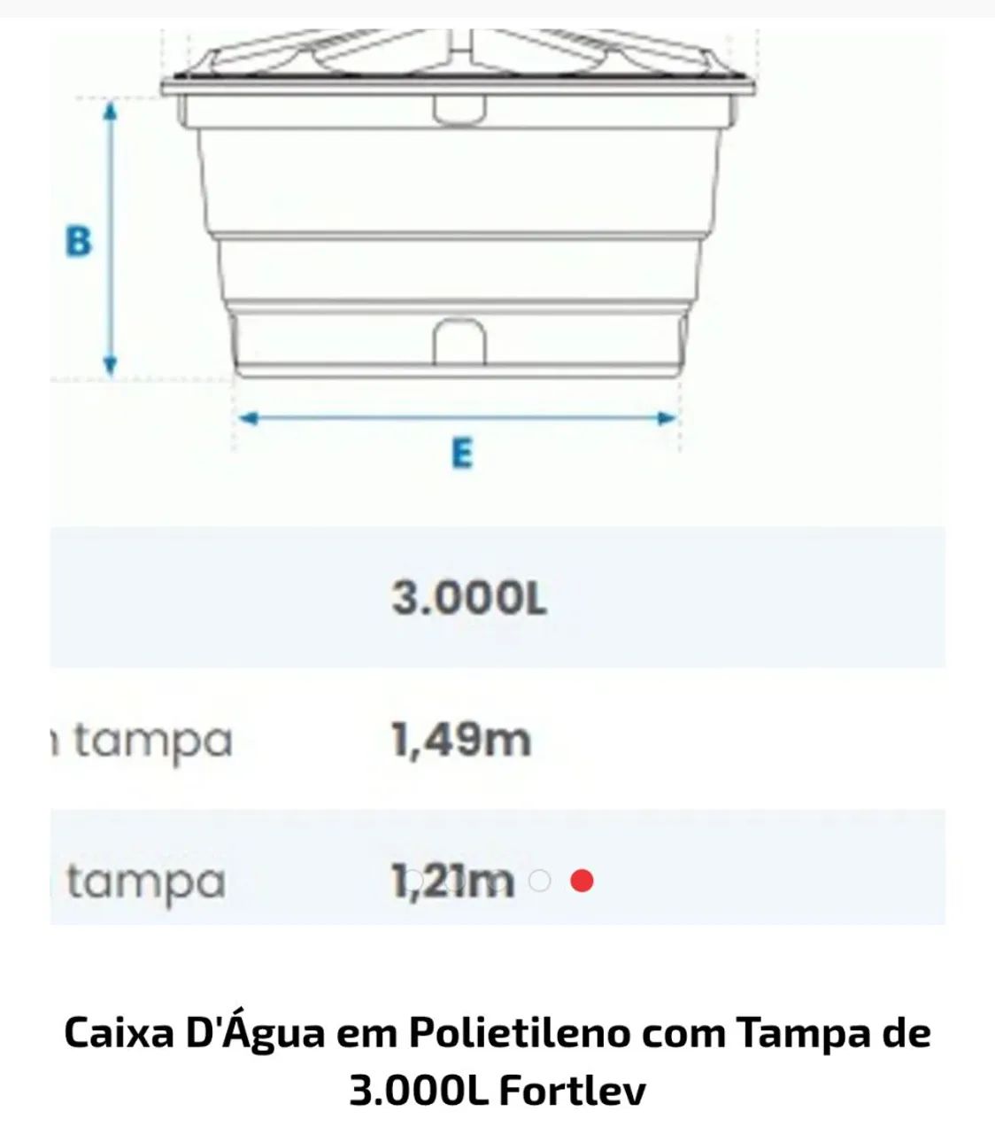 Caixa d'água forte leve de 3 mil litros forte leve 