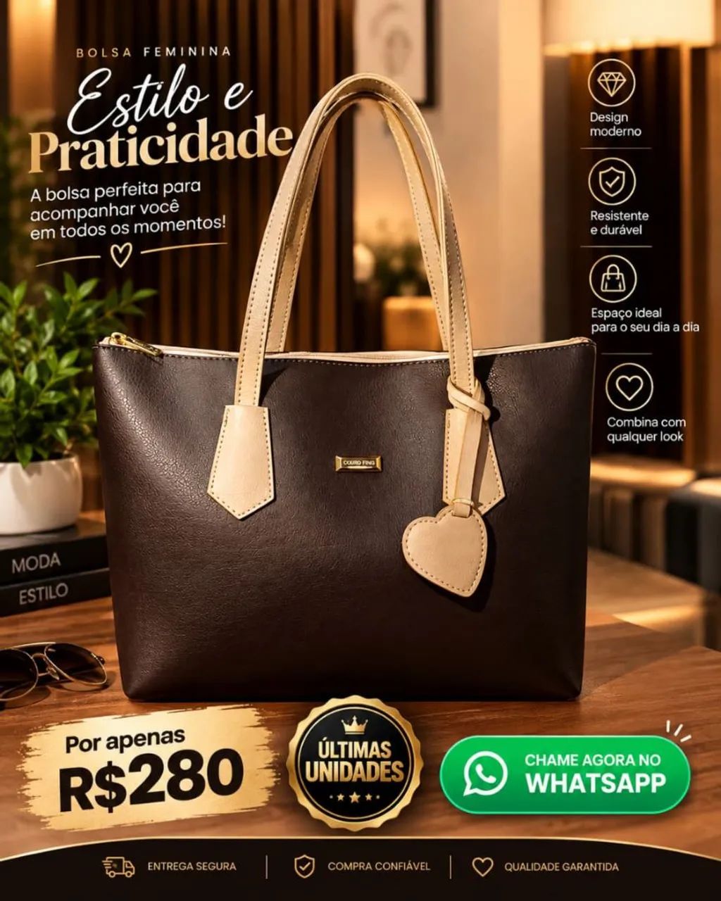 Bolsas Couro Fino - Foto 2