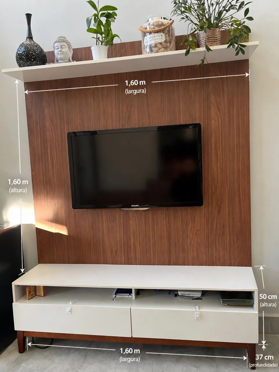 Painel para TV com rack