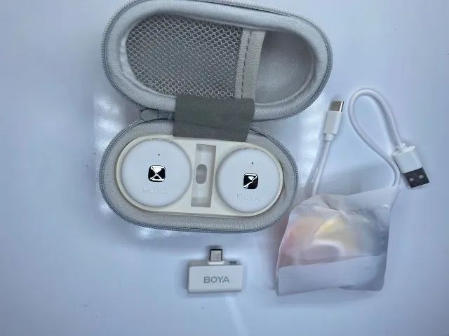 Microfone Sem Fio Boya Omic-u Usb C Lapela Branco  - Foto 3