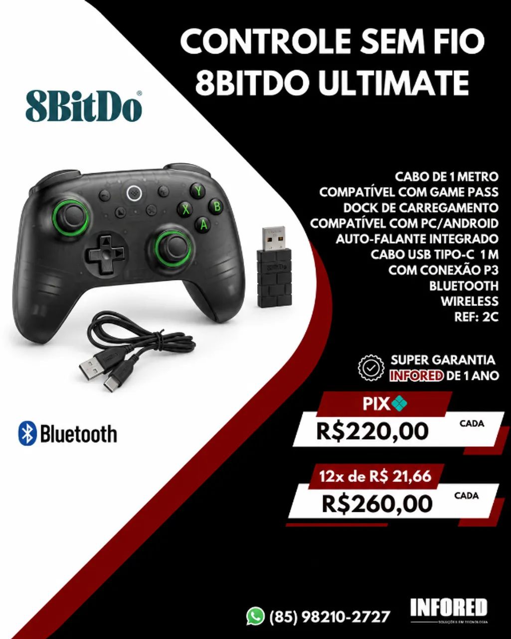 Controle Sem Fio 8BitDo Ultimate 