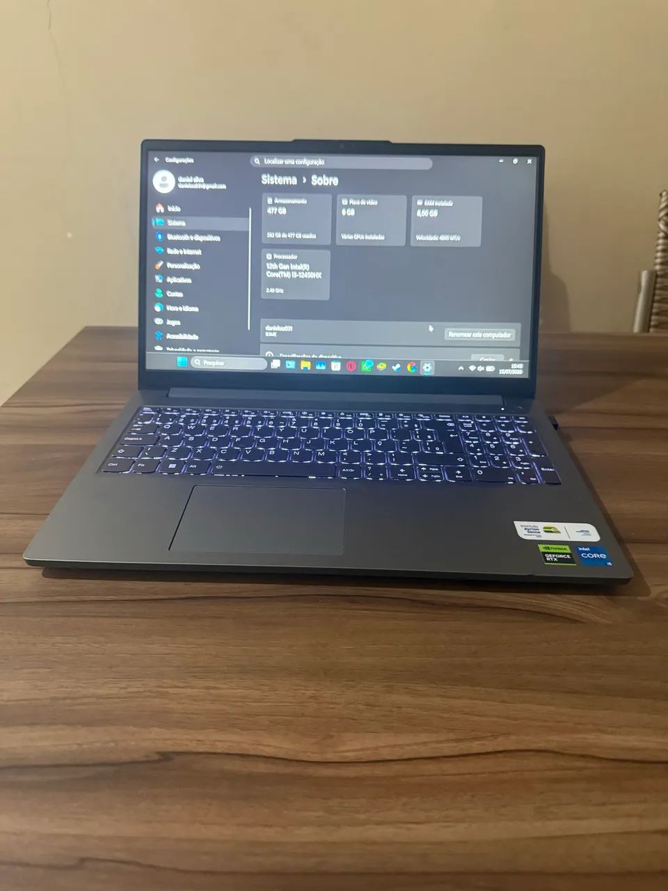 NOTEBOOK GAMER RTX 3050