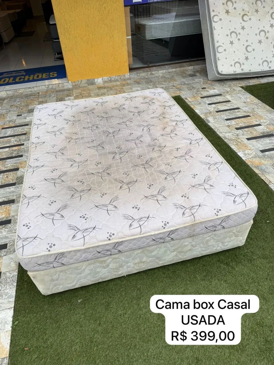 CAMA BOX CASAL USADA TOP - ENTREGO 