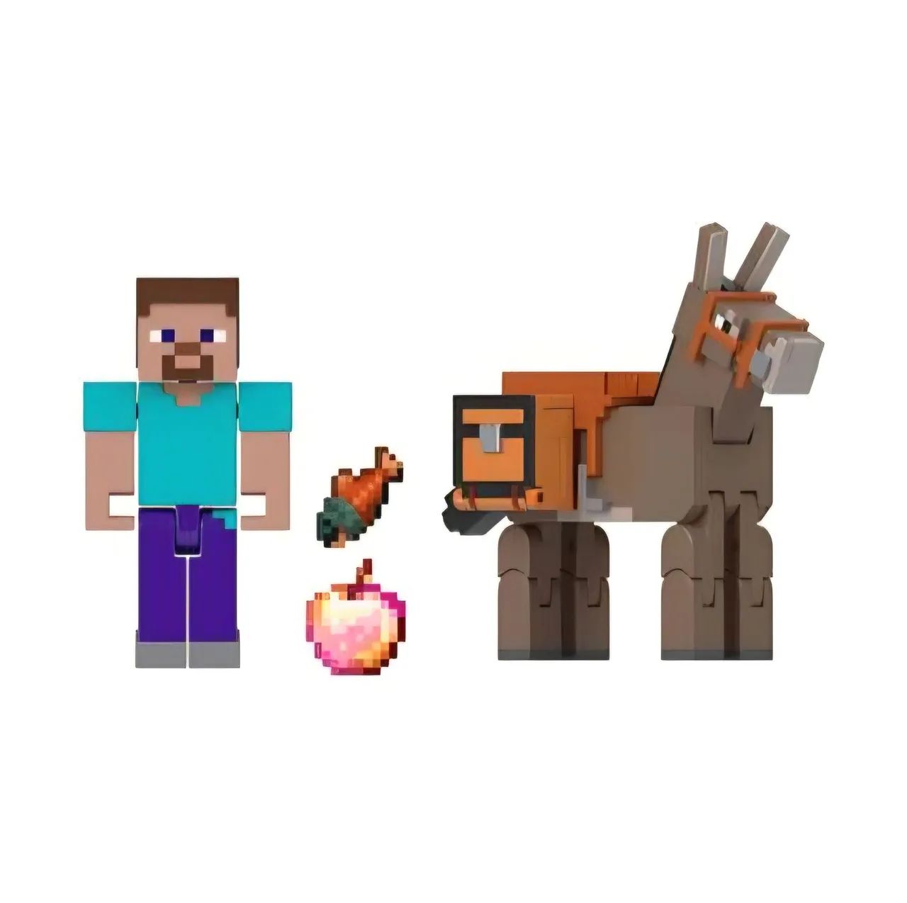 Action Figure Minecraft Vanilla Steve & Donkey 3.25 Mattel - Foto 4