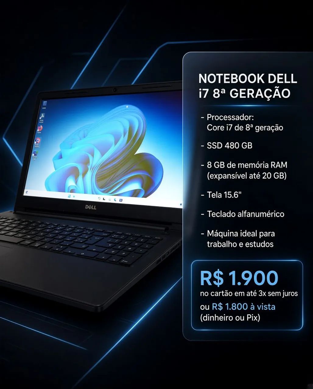 DELL CORE 7 - 8° GERAÇÃO. - Foto 2