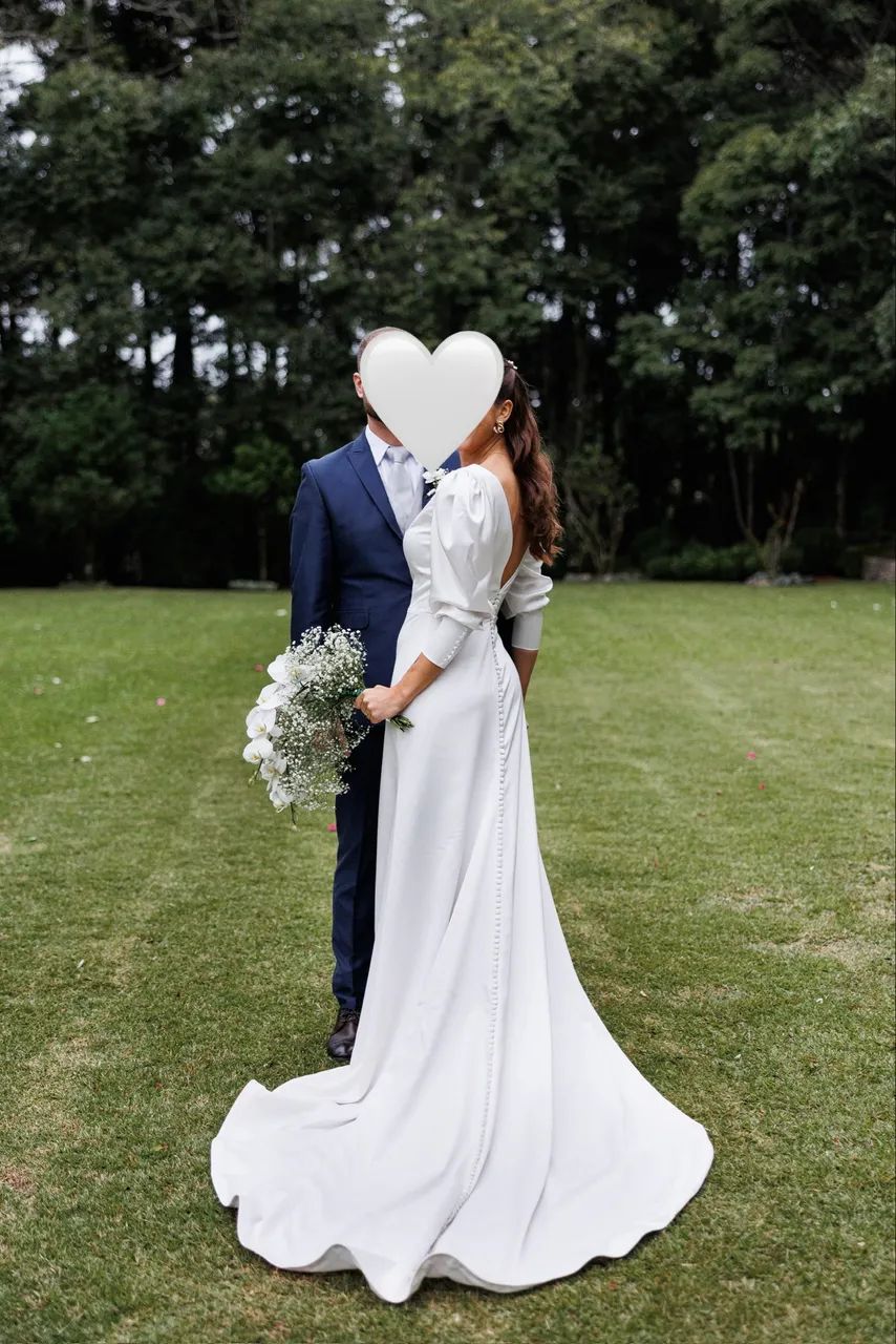 Vestido de noiva clássico - usado 1x - Foto 3