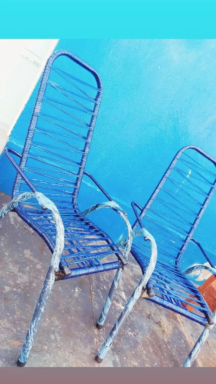 Cadeiras de Fio Novas Azul - Foto 2