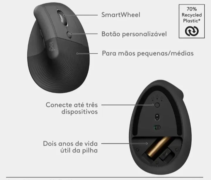Mouse Logitech sem fio 57°grau - Foto 3