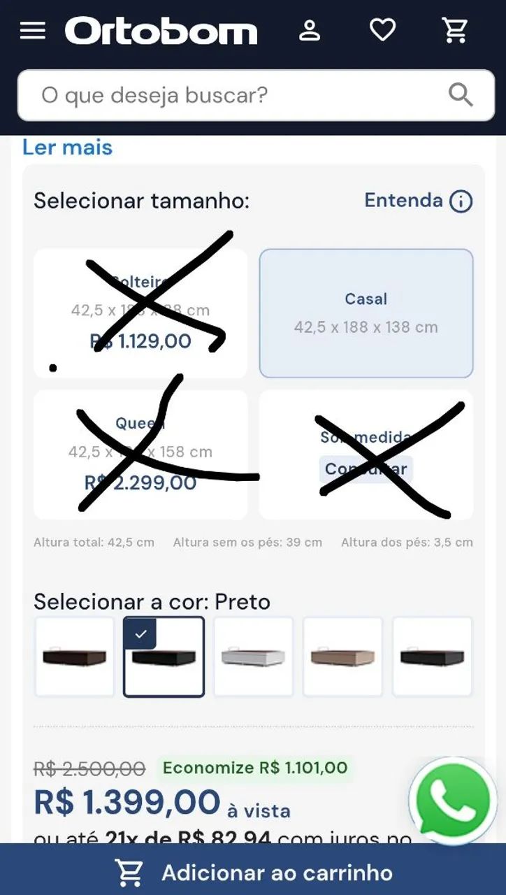 BASE BÁU CASAL COM AMORTECEDOR NOVO/AINDA ENSACADO  - Foto 2